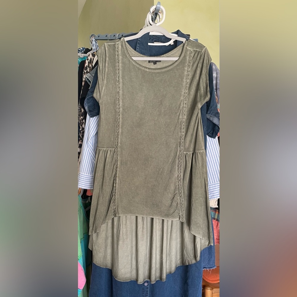 POL olive green high low top. Fit Small-Large.